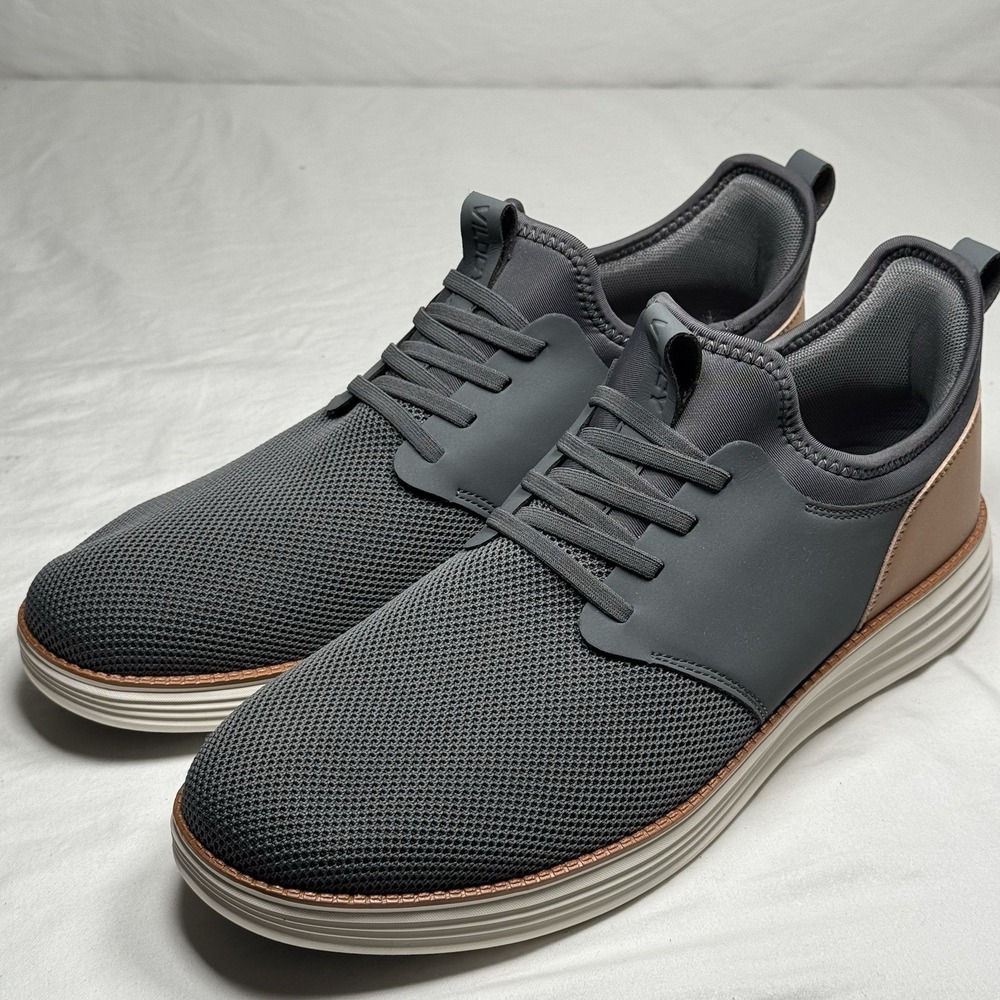 Vilocy Men's Sneakers Gray Knit Casual Lace Up Comfort Shoes Size 13